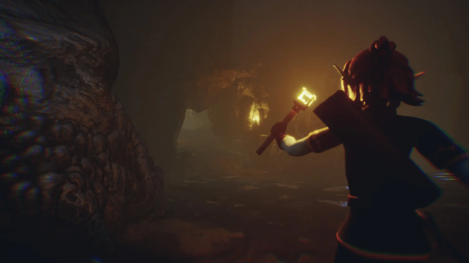 Cave with glowing crystal bloom