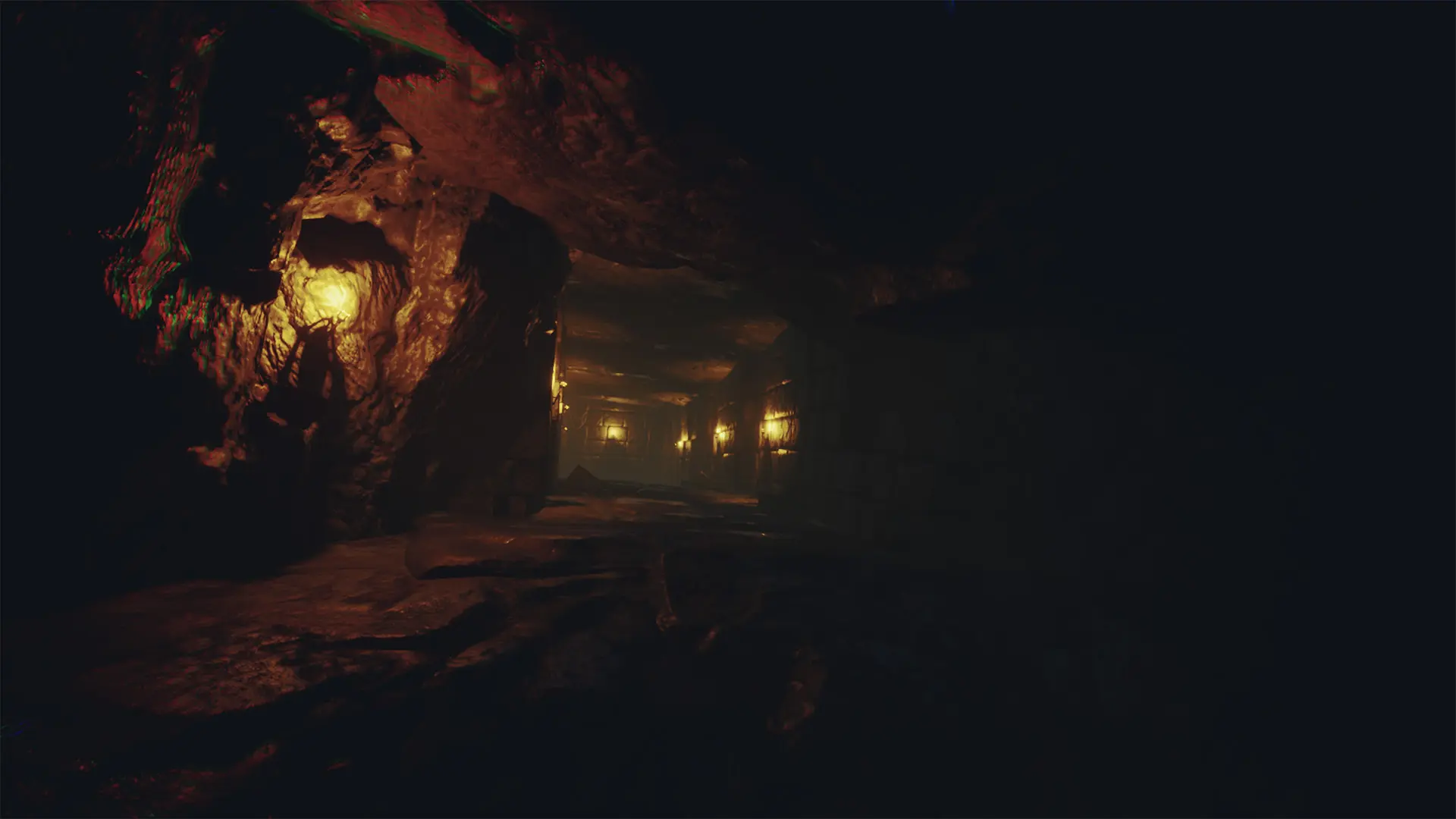 Cave with glowing crystal bloom