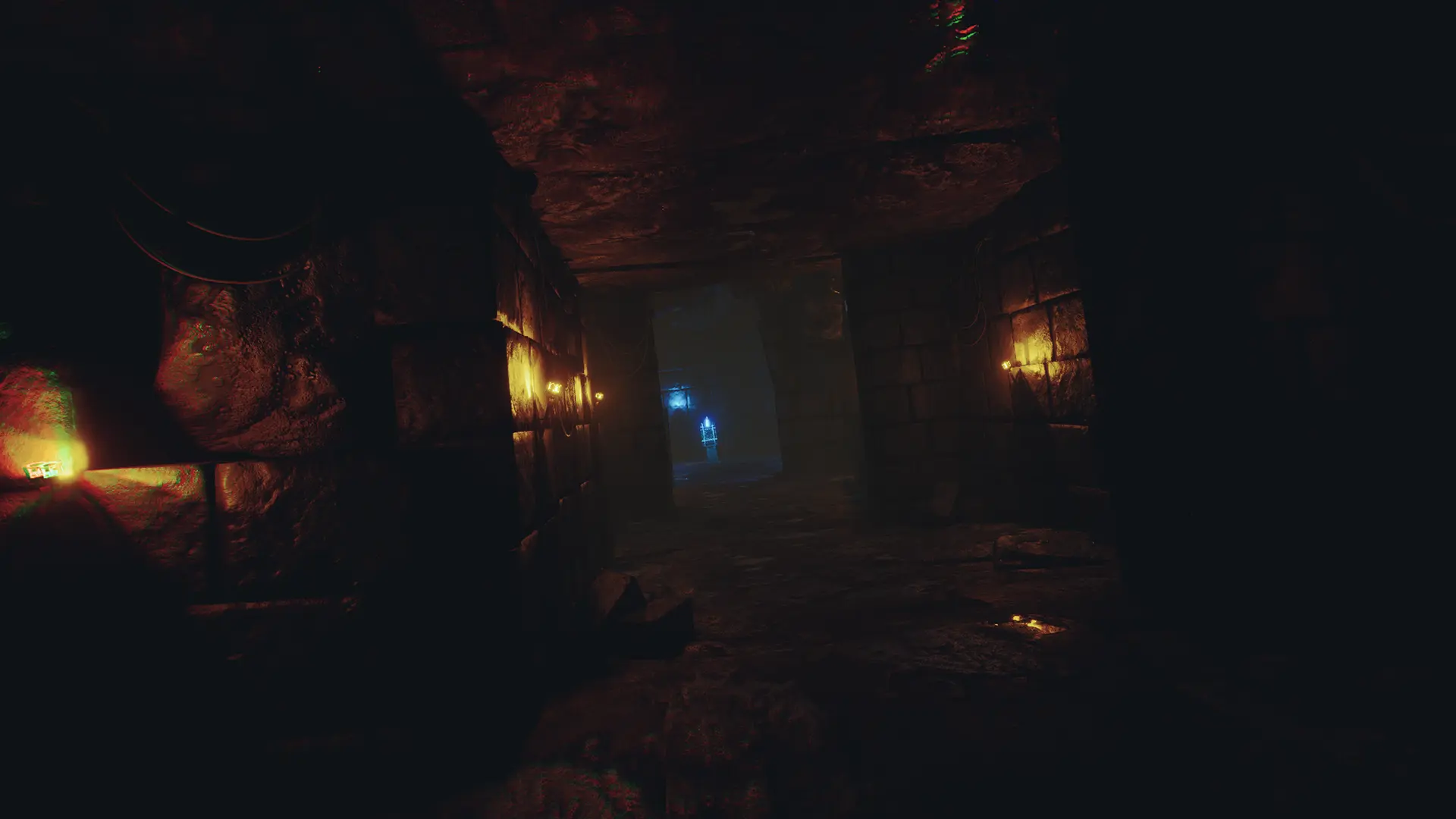 Cave with glowing crystal bloom