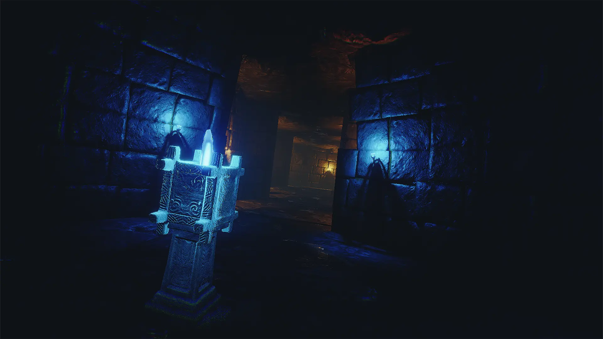 Cave with glowing crystal bloom